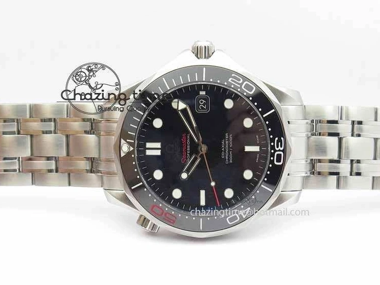 0123 Seamaster 300M 007 SS MK 1:1 Best Edition Black 007 Dial Ceramic Bezel On SS Bracelet A EasyCare 8178